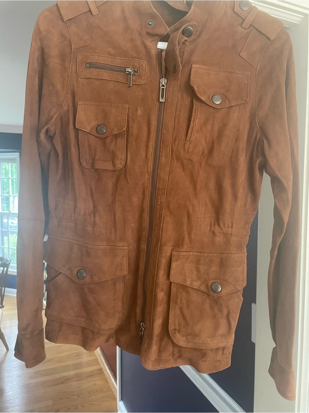 Vince Suede Field Jacket in Chestnut leather XS suede feel so chic